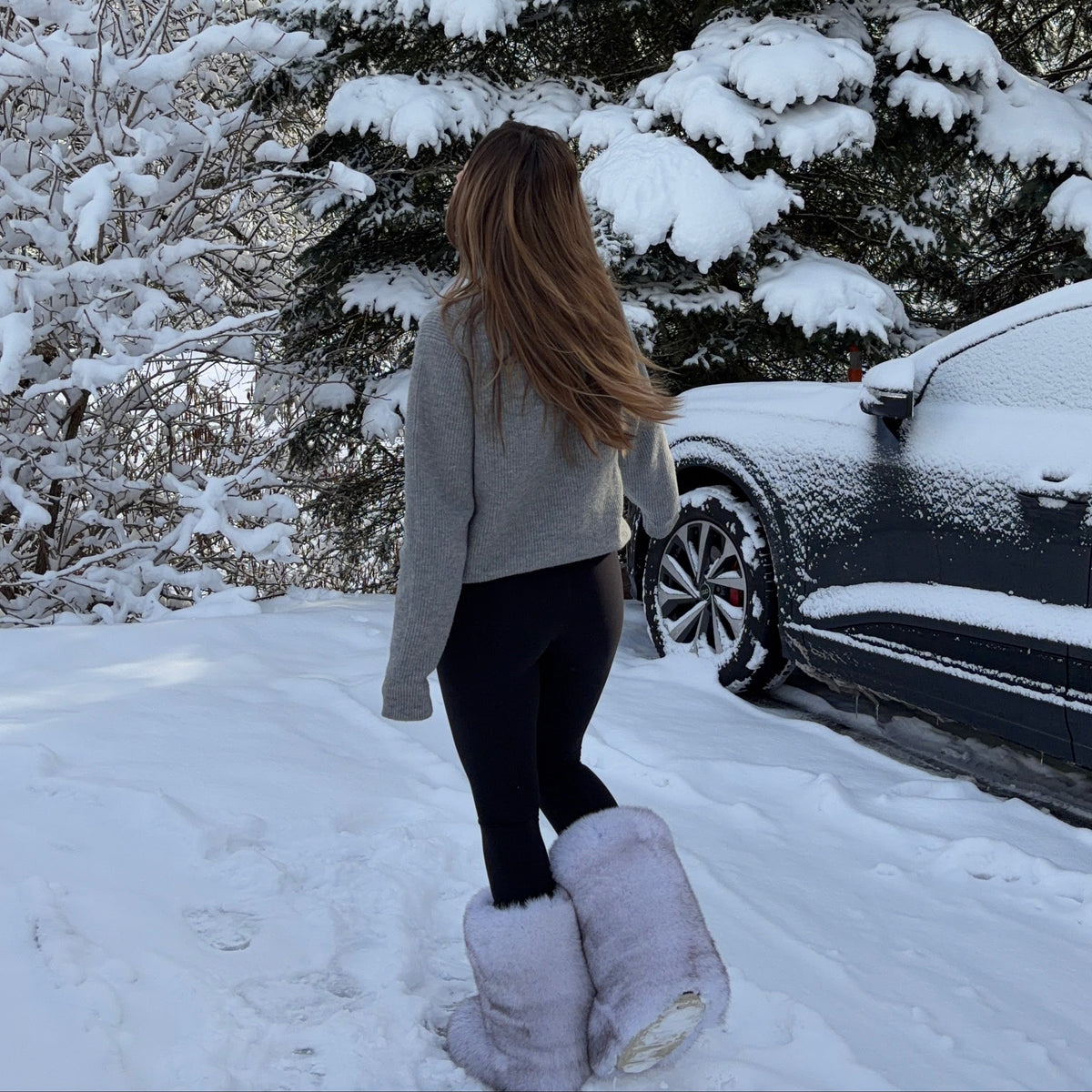 Polar White fur boots | VONTENS
